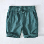 Buddha Stones Summer Solid Color Drawstring Elastic Waist Men's Cotton Linen Shorts With Pockets - Teal - US/UK/AU44，EU54 (4XL) - image 22