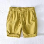 Buddha Stones Summer Solid Color Drawstring Elastic Waist Men's Cotton Linen Shorts With Pockets - YellowGreen - US/UK/AU44，EU54 (4XL) - image 11