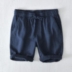 Buddha Stones Summer Solid Color Drawstring Elastic Waist Men's Cotton Linen Shorts With Pockets - MidnightBlue - US/UK/AU44，EU54 (4XL) - image 27