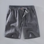 Buddha Stones Summer Solid Color Drawstring Button Design Men's Linen Shorts With Pockets - DimGray - US/UK/AU42，EU52 (3XL) - image 13