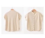 Buddha Stones Button Vintage Buttons Design Stand Collar Cotton Women's Shirt - image 21