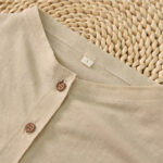 Buddha Stones Button Vintage Buttons Design Stand Collar Cotton Women's Shirt - image 18
