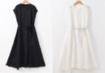 Buddha Stones Casual Plain Irregular Hem Short Sleeve Cotton Linen Maxi Dress - image 23