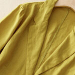 Buddha Stones Women's Three Quarter Sleeve Button Cotton Small Suit Jacket With Pockets - image 8