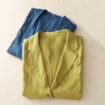 Buddha Stones Women's Three Quarter Sleeve Button Cotton Small Suit Jacket With Pockets - image 20