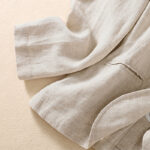 Buddha Stones Women's Cotton Linen Stand Collar Long Sleeve Jacket With Pockets - image 9