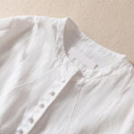 Buddha Stones Women's Cotton Linen Stand Collar Long Sleeve Jacket With Pockets - image 21