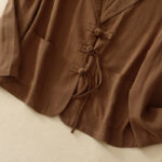 Buddha Stones Women's Cotton Linen Frog-Button Long Sleeve Jacket With Pockets - image 29