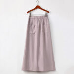 Buddha Stones 2Pcs Buttons Shirt Top Skirt With Pockets Meditation Cotton Clothing Women's Set - image 12