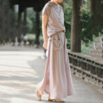 Buddha Stones 2Pcs Buttons Shirt Top Skirt With Pockets Meditation Cotton Clothing Women's Set - image 7
