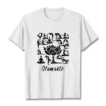 Buddha Stones Casual Lotus Flower Various Yoga Poses Pattern Tee T-shirt - White - 2XL - image 8
