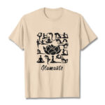 Buddha Stones Casual Lotus Flower Various Yoga Poses Pattern Tee T-shirt - Bisque - 2XL - image 11
