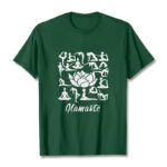 Buddha Stones Casual Lotus Flower Various Yoga Poses Pattern Tee T-shirt - ForestGreen - 2XL - image 1