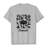 Buddha Stones Casual Lotus Flower Various Yoga Poses Pattern Tee T-shirt - LightGrey - 2XL - image 20