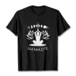 Buddha Stones Casual Meditative Figure Lotus Moon Eye Pattern Tee T-shirt - Black - 2XL - image 3