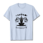 Buddha Stones Casual Meditative Figure Lotus Moon Eye Pattern Tee T-shirt - LightCyan - 2XL - image 1