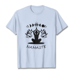 Buddha Stones Casual Meditative Figure Lotus Moon Eye Pattern Tee T-shirt - LightCyan - 2XL - image 1