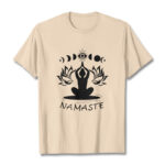 Buddha Stones Casual Meditative Figure Lotus Moon Eye Pattern Tee T-shirt - Bisque - 2XL - image 10