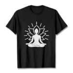 Buddha Stones Casual Meditative Figure Lotus Pattern Tee T-shirt - Black - 2XL - image 4