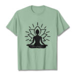 Buddha Stones Casual Meditative Figure Lotus Pattern Tee T-shirt - PaleGreen - 2XL - image 15