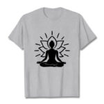 Buddha Stones Casual Meditative Figure Lotus Pattern Tee T-shirt - LightGrey - 2XL - image 20