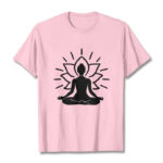 Buddha Stones Casual Meditative Figure Lotus Pattern Tee T-shirt - LightPink - 2XL - image 13