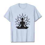 Buddha Stones Casual Meditative Figure Lotus Pattern Tee T-shirt - LightCyan - 2XL - image 19