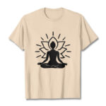 Buddha Stones Casual Meditative Figure Lotus Pattern Tee T-shirt - Bisque - 2XL - image 11