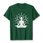 Buddha Stones Casual Meditative Figure Lotus Pattern Tee T-shirt - ForestGreen - 2XL - image 1