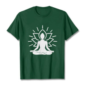 Buddha Stones Casual Meditative Figure Lotus Pattern Tee T-shirt - ForestGreen - 2XL - image 1