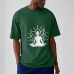 Buddha Stones Casual Meditative Figure Lotus Pattern Tee T-shirt - image 2