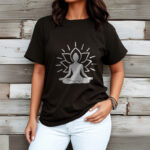 Buddha Stones Casual Meditative Figure Lotus Pattern Tee T-shirt - image 7