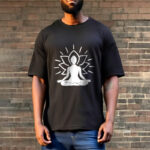Buddha Stones Casual Meditative Figure Lotus Pattern Tee T-shirt - image 6