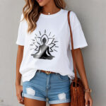 Buddha Stones Casual Meditative Figure Lotus Pattern Tee T-shirt - image 10