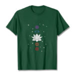 Buddha Stones Casual Lotus Flower Chakras Pattern Tee T-Shirt - ForestGreen - 2XL - image 11