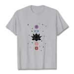 Buddha Stones Casual Lotus Flower Chakras Pattern Tee T-Shirt - LightGrey - 2XL - image 20