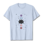 Buddha Stones Casual Lotus Flower Chakras Pattern Tee T-Shirt - LightCyan - 2XL - image 19