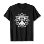 Buddha Stones Casual Mandala Seated Buddha Pattern Tee T-Shirt - Black - 2XL - image 4