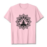 Buddha Stones Casual Mandala Seated Buddha Pattern Tee T-Shirt - LightPink - 2XL - image 15
