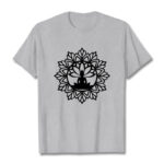 Buddha Stones Casual Mandala Seated Buddha Pattern Tee T-Shirt - LightGrey - 2XL - image 20