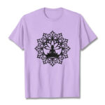 Buddha Stones Casual Mandala Seated Buddha Pattern Tee T-Shirt - Plum - 2XL - image 17