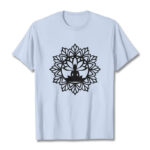 Buddha Stones Casual Mandala Seated Buddha Pattern Tee T-Shirt - LightCyan - 2XL - image 19