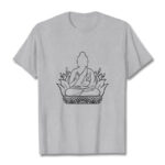 Buddha Stones Casual Meditation Buddha Pattern Tee T-shirt - LightGrey - 2XL - image 20