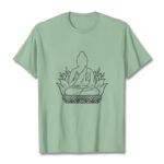 Buddha Stones Casual Meditation Buddha Pattern Tee T-shirt - PaleGreen - 2XL - image 15