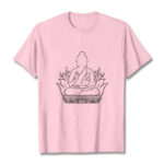 Buddha Stones Casual Meditation Buddha Pattern Tee T-shirt - LightPink - 2XL - image 13