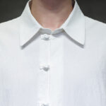 Buddha Stones Commute Plain Half Buttons Design Men's Cotton Linen Shirt With Pocket - image 7