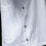 Buddha Stones Commute Plain Half Buttons Design Men's Cotton Linen Shirt With Pocket - image 9
