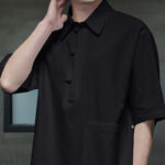 Buddha Stones Commute Plain Half Buttons Design Men's Cotton Linen Shirt With Pocket - image 15
