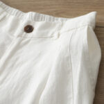 Buddha Stones Casual Retro Plain Women's Cotton Wide Leg Pants With Pockets Zipper - image 9