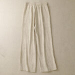 Buddha Stones Casual Summer Lace-Up Texture Design Women's Cotton Wide Leg Pants With Pockets - image 2